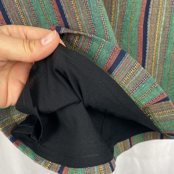 Apricot Multicoloured Striped Colourful Flax Mini Skirt - Size Small - Picture 4 of 12
